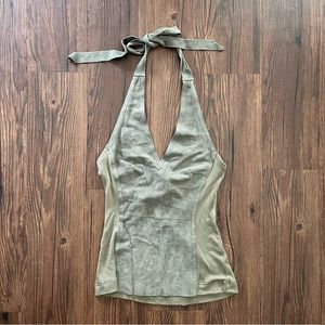 Illia Leather Suede Halter Top size 2/small
